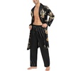 image:imageSWOMOG Mens Satin Robe with Pants Set Silky Kimono Bathrobe Lightweight Soft Sleepwear LoungewearBlack Dragon