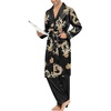 image:imageSWOMOG Mens Satin Robe with Pants Set Silky Kimono Bathrobe Lightweight Soft Sleepwear LoungewearBlack Dragon