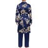 image:imageSWOMOG Mens Satin Robe with Pants Set Silky Kimono Bathrobe Lightweight Soft Sleepwear LoungewearBlue Dragon