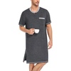image:imageSWOMOG Mens Nightshirt Modal Short Sleeve Nightgown Henley Night Shirts Sleepwear Big amp Tall NightwearDark Grey