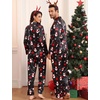 image:imageSWOMOG Family Satin Pajama Set Long Sleeve Sleepwear Button Down Loungewear Silky Pj Set with Long PantsChristmas Snowman