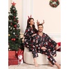 image:imageSWOMOG Family Satin Pajama Set Long Sleeve Sleepwear Button Down Loungewear Silky Pj Set with Long PantsChristmas Snowman