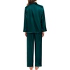image:imageSWOMOG Family Satin Pajama Set Long Sleeve Sleepwear Button Down Loungewear Silky Pj Set with Long PantsDeep Green