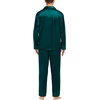image:imageSWOMOG Family Satin Pajama Set Long Sleeve Sleepwear Button Down Loungewear Silky Pj Set with Long PantsDeep Green