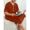 image:imageSWOMOG Mens Nightgown Short Sleeve Lounge Sleep Henley Shirt Pajama Big amp Tall Nightshirt Comfy Nightwear M3XLCoffee