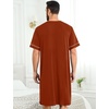 image:imageSWOMOG Mens Nightgown Short Sleeve Lounge Sleep Henley Shirt Pajama Big amp Tall Nightshirt Comfy Nightwear M3XLCoffee