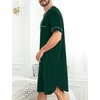 image:imageSWOMOG Mens Nightgown Short Sleeve Lounge Sleep Henley Shirt Pajama Big amp Tall Nightshirt Comfy Nightwear M3XLGreen