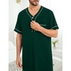 image:imageSWOMOG Mens Nightgown Short Sleeve Lounge Sleep Henley Shirt Pajama Big amp Tall Nightshirt Comfy Nightwear M3XLGreen