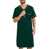 image:imageSWOMOG Mens Nightgown Short Sleeve Lounge Sleep Henley Shirt Pajama Big amp Tall Nightshirt Comfy Nightwear M3XLGreen