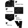 image:imageSWOMOG Family Matching Pajama Set Silk Satin Button Down Sleepwear WomenMenKids Long Sleeve 2 Pcs Pj SetBlack