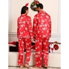 image:imageSWOMOG Family Matching Pajama Set Silk Satin Button Down Sleepwear WomenMenKids Long Sleeve 2 Pcs Pj SetChristmas Red