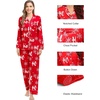 image:imageSWOMOG Family Matching Pajama Set Silk Satin Button Down Sleepwear WomenMenKids Long Sleeve 2 Pcs Pj SetChristmas Red