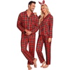 image:imageSWOMOG Family Christmas Matching Pajamas Set Long Sleeve Plaid Pajamas for Women Men Pjs Set Soft 2 PCS LoungewearRed Green Plaidno Pockets