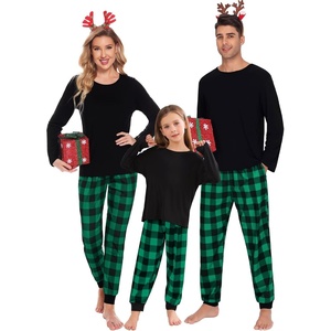 image:imageSWOMOG Family Christmas Matching Pajamas Set Long Sleeve Plaid Pajamas for Women Men Pjs Set Soft 2 PCS LoungewearGreen Plaid Pantswith Pockets