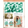 image:imageSWOMOG 100 Cotton Women Pajama Set 2 Piece Gingham Pjs Set Short Sleeve Plaid Sleepwear Button Down Lounge SetGreen Plaid