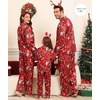 image:imageSWOMOG Family Matching Pajama Set WomenMenKids Silky Satin Pajamas Long Sleeve Sleepwear Button Down Loungewear 2 Pcs Pj SetChristmas Pattern Red