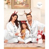 image:imageSWOMOG Family Matching Pajamas Set Silk Satin Button Down Sleepwear Long Sleeve Nightwear 2 Pcs Pj Set SXXLWhite
