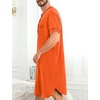 image:imageSWOMOG Mens Nightgown Short Sleeve Lounge Sleep Henley Shirt Pajama Big amp Tall Nightshirt Comfy Nightwear XLarge Orange
