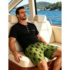 image:imageSWOMOG Mens Pajama Set Short Sleeve Pjs Set Soft Comfy Sleepwear Summer 2 Piece Loungewear Print With Pocket SXXLAblack Army Green