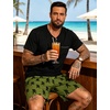 image:imageSWOMOG Mens Pajama Set Short Sleeve Pjs Set Soft Comfy Sleepwear Summer 2 Piece Loungewear Print With Pocket SXXLAblack Army Green