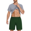 image:imageSWOMOG Mens Pajama Set Short Sleeve Pjs Set Soft Comfy Sleepwear Summer 2 Piece Loungewear Print With Pocket SXXLAgrey Army Green