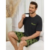 image:imageSWOMOG Mens Pajama Set Short Sleeve Pjs Set Soft Comfy Sleepwear Summer 2 Piece Loungewear Print With Pocket SXXLArmy Green Bigfoot