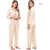 image:imageSWOMOG Family Satin Matching Pajama Set Long Sleeve Sleepwear 2 Pcs Pj SetChampagne