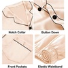 image:imageSWOMOG Family Satin Matching Pajama Set Long Sleeve Sleepwear 2 Pcs Pj SetChampagne