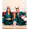 image:imageSWOMOG Family Satin Matching Pajama Set Long Sleeve Sleepwear 2 Pcs Pj SetGreen