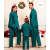 image:imageSWOMOG Family Satin Matching Pajama Set Long Sleeve Sleepwear 2 Pcs Pj SetGreen