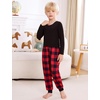 image:imageSWOMOG Unisex Kids Plaid Pajama pants for Boys amp Girls Comfy Sleepwear Bottoms Lounge Jogger PJ Pants with PocketsBlack  Red Plaid
