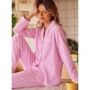 image:imageSWOMOG Women 100 Cotton Pajama Set Long Sleeve Shirts with Pockets Button Down Cute LoungewearPink