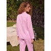 image:imageSWOMOG Women 100 Cotton Pajama Set Long Sleeve Shirts with Pockets Button Down Cute LoungewearPink