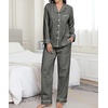 image:imageSWOMOG Womens Cotton Pajama Sets Long Sleeve Button Down Striped Sleep SetBlack Gingham