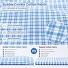 image:imageSWOMOG Womens Cotton Pajama Sets Long Sleeve Button Down Striped Sleep SetBlue Gingham