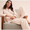 image:imageSWOMOG Womens Cotton Pajama Sets Long Sleeve Button Down Striped Sleep SetBrown Gingham
