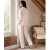 image:imageSWOMOG Womens Cotton Pajama Sets Long Sleeve Button Down Striped Sleep SetBrown Gingham