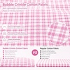 image:imageSWOMOG Womens Cotton Pajama Sets Long Sleeve Button Down Striped Sleep SetPink Gingham