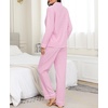 image:imageSWOMOG Womens Cotton Pajama Sets Long Sleeve Button Down Striped Sleep SetPink Gingham