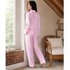 image:imageSWOMOG Womens Cotton Pajama Sets Long Sleeve Button Down Striped Sleep SetPink Stripe