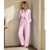 image:imageSWOMOG Womens Cotton Pajama Sets Long Sleeve Button Down Striped Sleep SetPink Stripe
