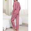 image:imageSWOMOG Womens Cotton Pajama Sets Long Sleeve Button Down Striped Sleep SetRed Gingham