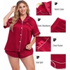 image:imageSWOMOG Womens Plus Size Satin Pajama Set Short Sleeve 2 piece Pj Sets Sleepwear Silk Button Down Loungewear Pjs Shorts SetRed