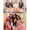 image:imageSWOMOG Womens Plus Size Satin Pajama Set Short Sleeve 2 piece Pj Sets Sleepwear Silk Button Down Loungewear Pjs Shorts SetRed