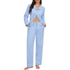 image:imageSWOMOG Womens Cotton Pajama Sets Long Sleeve Button Down Striped Sleep SetBlue Gingham