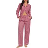 image:imageSWOMOG Womens Cotton Pajama Sets Long Sleeve Button Down Striped Sleep SetRed Gingham