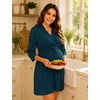 image:imageSWOMOG Womens Maternity Nursing Robe Pregnancy Breastfeeding Bathrobes 3 in 1 Labor Delivery NightgownBlue Green