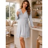 image:imageSWOMOG Womens Maternity Nursing Robe Pregnancy Breastfeeding Bathrobes 3 in 1 Labor Delivery NightgownGray
