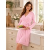 image:imageSWOMOG Womens Maternity Nursing Robe Pregnancy Breastfeeding Bathrobes 3 in 1 Labor Delivery NightgownPink