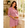 image:imageSWOMOG Womens Maternity Nursing Robe Pregnancy Breastfeeding Bathrobes 3 in 1 Labor Delivery NightgownTaro Purple